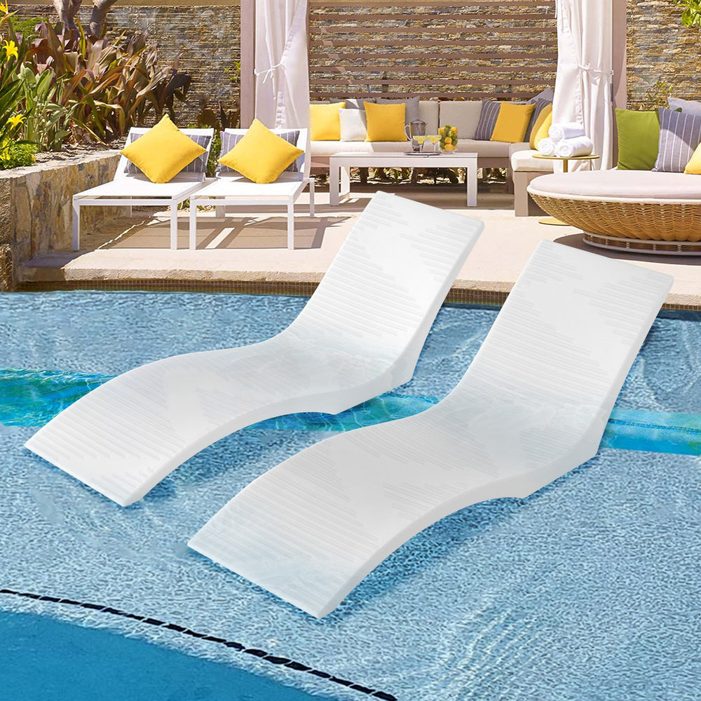 Vevor Lounge Chairs 2 PCS In-Pool Chaise Ergonomic Design 440.9 Lbs Capacity New