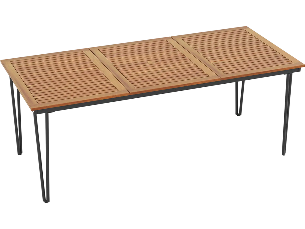 79 Inch 8-Person Outdoor Dining Table with 1.9 Inch Umbrella Hole