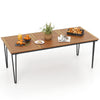 79-inch outdoor dining table with acacia wood slatted top, designed for 8 people, featuring a 1.9-inch umbrella hole.