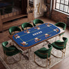 79 Inch x 36 Inch 8-Player Foldable Poker Table Top with Carry Bag and Cup Holders-Blue - Gallery View 1 of 10