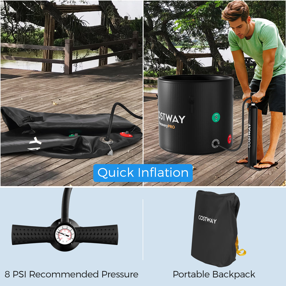 Costway Cold Plunge Ice Bath Tub with Cover 79 Gal. Water Chiller Compatible New