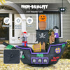 7-foot Halloween inflatable pirate ship with LED lights, waterproof polyester, and vivid details for outdoor decoration.
