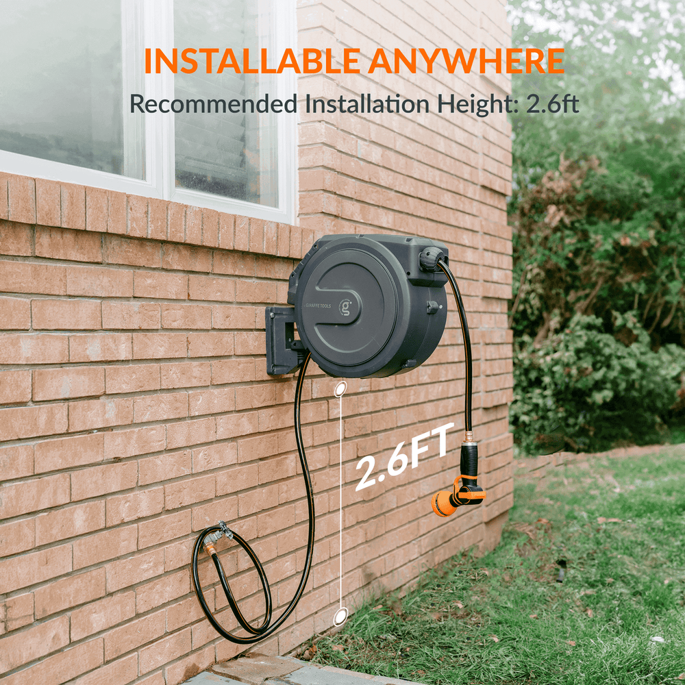 Giraffe Tools Retractable Hose Reel Bundle 100ft + 155ft New