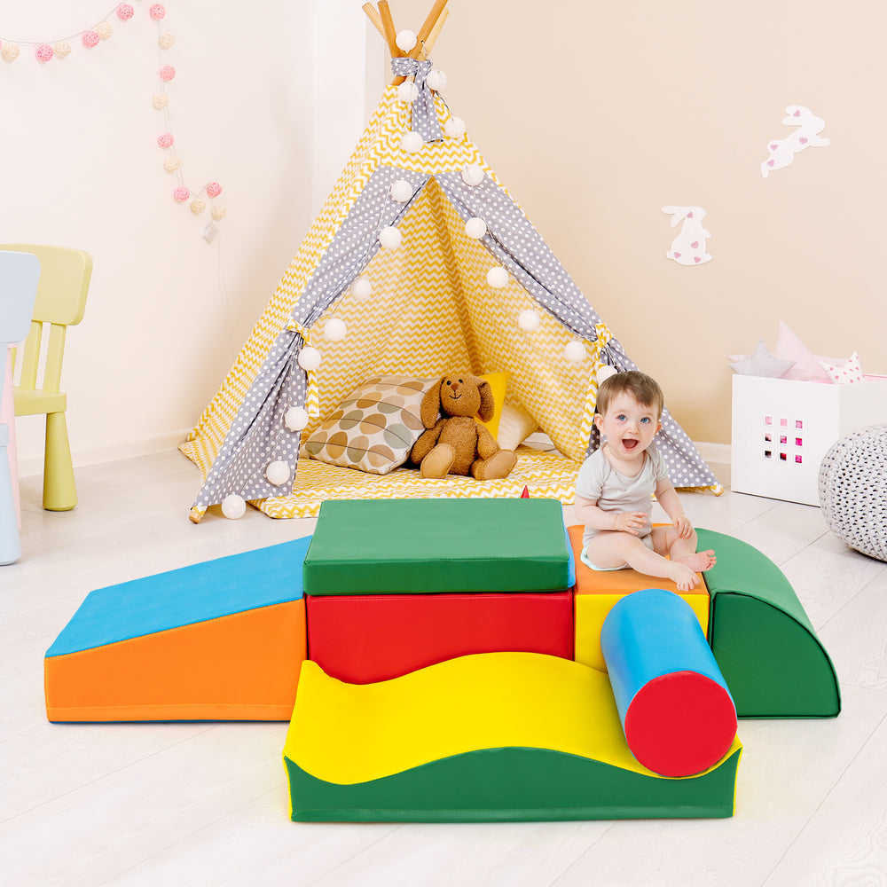 7 Pieces Toddlers Climbing Toys with EPE Foam and Removable PU Leather - Gallery View 1 of 8