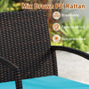 Close-up of the breathable mix brown PE rattan chair, featuring fade-resistant and sun-protective qualities for outdoor.