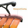 Close-up of the waterproof coating on the iron cast structure of the 49 1/2 inch patio garden bench for durability.