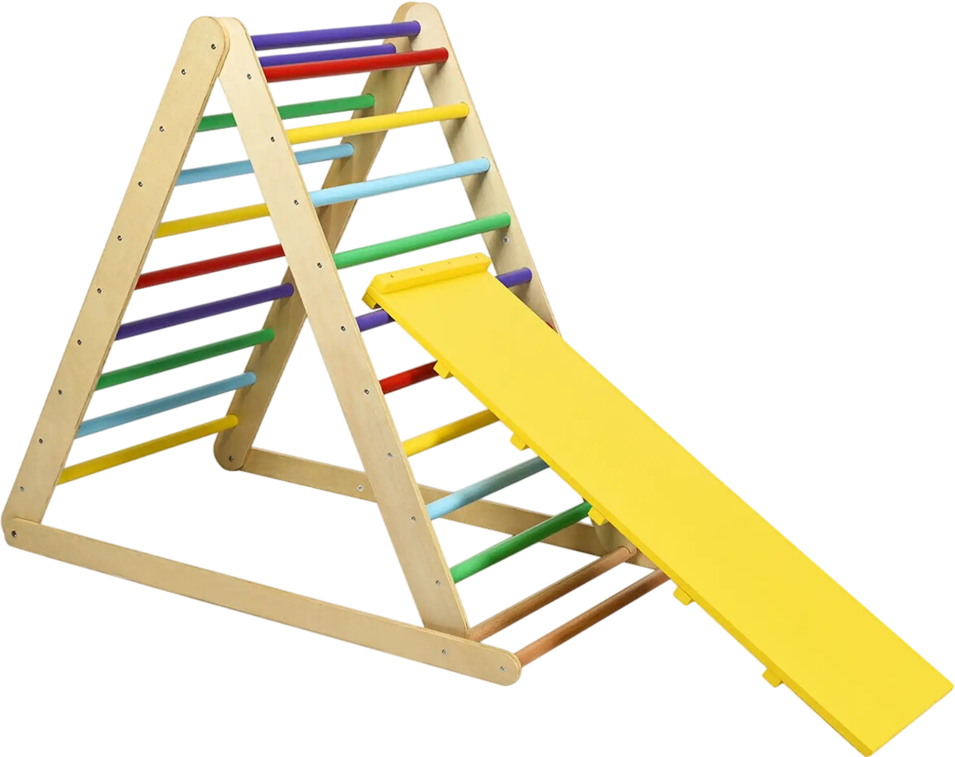 Costway Foldable Wooden Triangle Climber Reversible Ramp for Kids 30164859 New