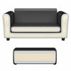 Black and white kids double sofa with matching ottoman, perfect for playrooms and reading, lightweight and comfortable.