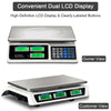 Electronic price computing scale with dual LCD displays, ABS material, and waterproof steel top for markets and.