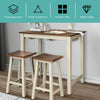 Costway Bar Table with 2 Saddle Bar Stools 3 Piece Set New