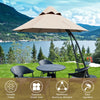 Costway Outdoor Cantilever Umbrella 11 Ft. with Base and Wheels New