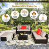Costway Patio Rattan Sectional Sofa Set 6 Pieces with Coffee Table 81042975 New