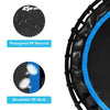 Close-up of the 40" fitness rebounder's waterproof PP material and breathable PE mesh, designed for durability and.