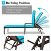 Costway Rattan Reclining Chaise Lounge Chairs with Cushion 2 Pieces New