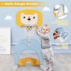 Adjustable kids basketball hoop set in yellow with stable triangle structure, suitable for ages 2-7 for indoor and.