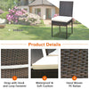 High back chair from a 5-piece rattan dining set with removable cushion, ideal for outdoor patio and garden use.