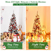 4.5 feet pre-lit snow flocked pencil Christmas tree with 150 LED lights, perfect for small spaces and festive decor.