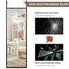Full-length metal door mirror with adjustable hooks, shatter-proof glass, perfect for wall mounting or door hanging.