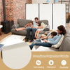 3-panel room divider in white made of premium polyester fabric, perfect for creating private spaces in home or office.