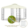 10 x 10 feet patio gazebo canopy tent with decorative patterns and sturdy steel frame, ideal for outdoor activities.