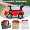 Red 3-in-1 ride-on push car with wear-resistant wheels, suitable for toddlers aged 12-36 months, ideal for outdoor fun.