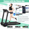 3HP electric folding treadmill in purple with Bluetooth speaker, featuring a digital display and foldable design for.