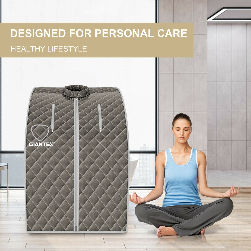 Portable Personal Steam Sauna Spa with 3L Blast-proof Steamer Chair-Gray - Gallery View 1 of 12