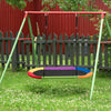 Colorful 60-inch saucer swing with adjustable height, suitable for multiple children to play together in outdoor spaces.