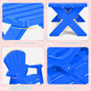 Blue plastic children table and chair set featuring ergonomic backrest, stable X-shaped frame, perfect for play and.