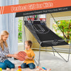Foldable double electronic basketball game in gray with two hoops and four balls, perfect for family fun indoors.