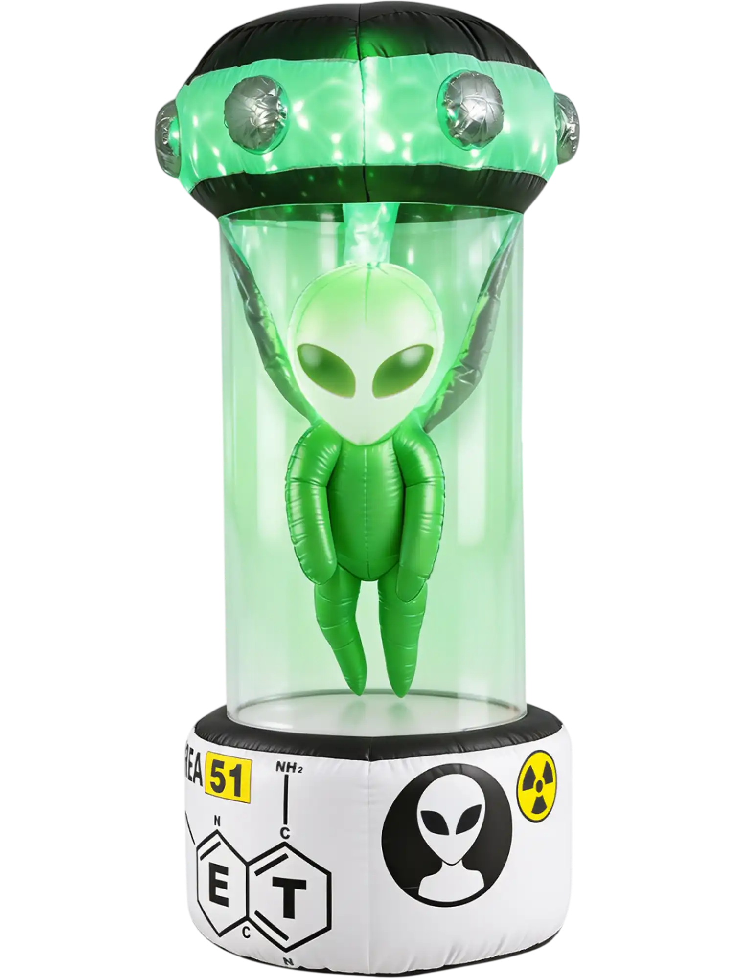 Costway 7.4' Halloween Inflatable Alien Rotating Flashing Green Lights 96675200 New
