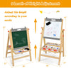 Kids art easel showcasing the height adjustment feature with 5 settings, ideal for creative activities and learning.