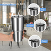 30oz stainless steel tumbler cup with lid, featuring double wall vacuum insulation for hot and cold drinks, ideal for.