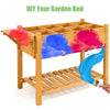 Elevated planter box kit made of durable fir wood with 8 grids, ideal for gardening on patios or balconies.