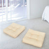 Beige 21"x21" patio chair seat cushion pads, filled with 4" resilience cotton, ideal for indoor and outdoor use.