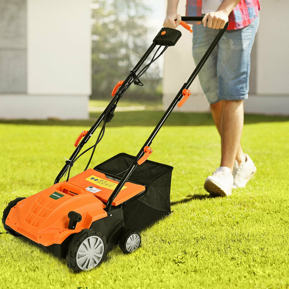 13 Inch 12 Amp Electric Scarifier with Collection Bag and Removable Blades-Orange - Gallery View 1 of 12