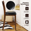Counter height chair with ergonomic design, PVC leather seat, and rubber wood legs for comfort and elegance.