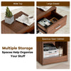 Brown nightstand featuring a wide top, large drawer, and open cabinet for versatile storage and organization.
