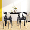 5-piece dining table set featuring a sturdy steel frame, minimalist design, and smooth MDF tabletop for kitchens or.