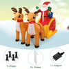 Inflatable Santa in sled with two reindeer, equipped with LED lights for a delightful outdoor Christmas display.