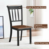 Black spindle back dining chair with ergonomic W-shaped seat and solid wood legs, ideal for kitchen or dining room use.