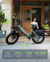 isinwheel U8 Electric Bike for Adults - size/fit and load graphic