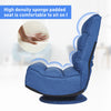 Navy 5-position folding floor gaming chair with high density sponge padded seat for comfortable lounging and 360-degree.