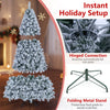 6FT Smart Pencil Christmas Tree with RGB lights, hinged connection, and folding metal stand for easy holiday setup.