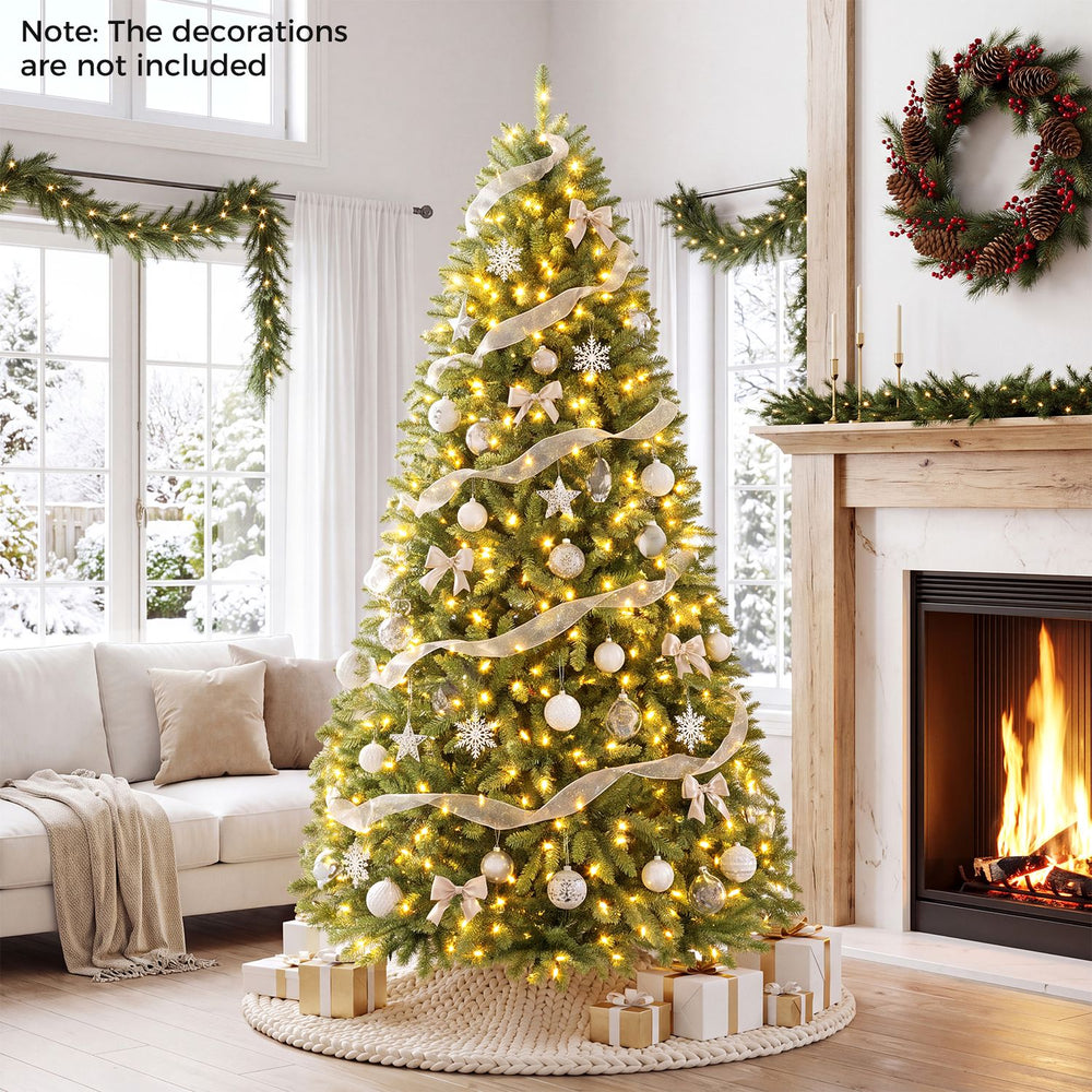 7.5 FT Pre-Lit Artificial Christmas Tree with 600 Warm White LED Lights - Gallery View 1 of 11