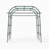 7.5 FT tall black metal garden arch trellis for climbing plants, featuring adjustable width and sturdy.