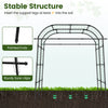 7.5 FT tall black metal garden arch trellis with pointed ends for climbing plants, ensuring stable support and healthy.