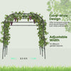 Metal garden arch trellis for climbing plants, 7.5 ft tall, adjustable width, extra-wide design for healthy growth.