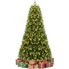 7.5 feet artificial fir Christmas tree with 700 LED lights, featuring 1968 branch tips and a sturdy iron base for stability.