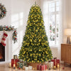 7.5 feet artificial fir Christmas tree with 700 LED lights, creating a cozy holiday atmosphere in a beautifully decorated room.
